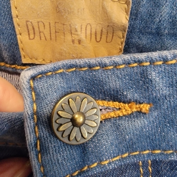 Driftwood Cleo Besties Trilogy Contrast Color Denim Flare Leg Jeans Size 32 - Picture 14 of 17